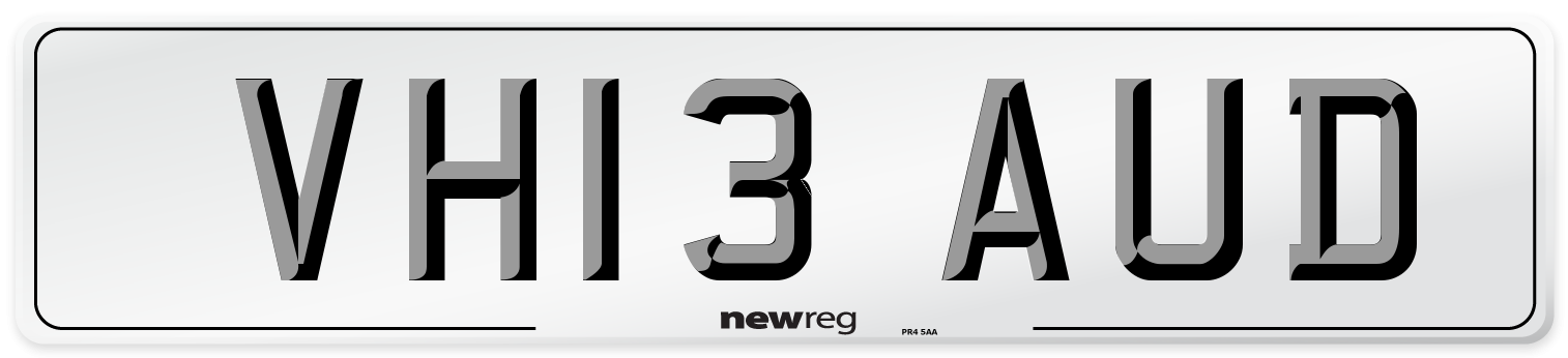 VH13 AUD Number Plate from New Reg